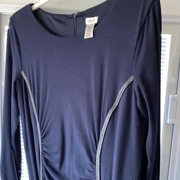 Cache’ Size Large Navy blue dress with black faux leather trim - Picture 11 of 13